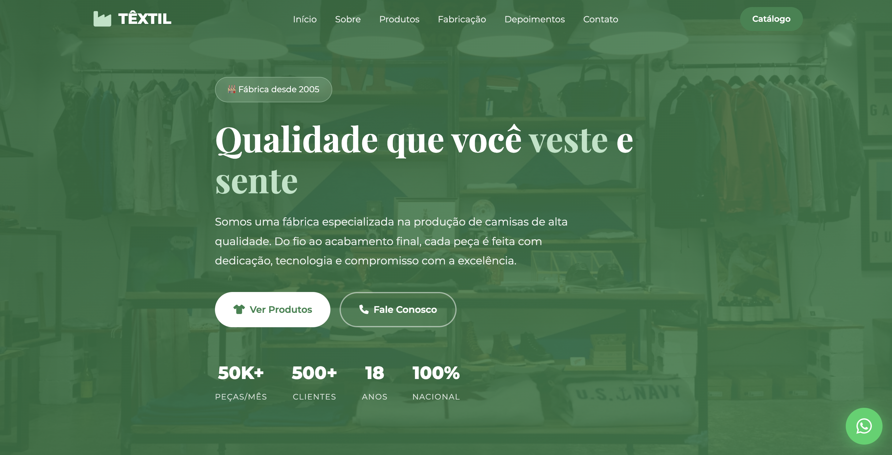 Demonstração de landing page comercial